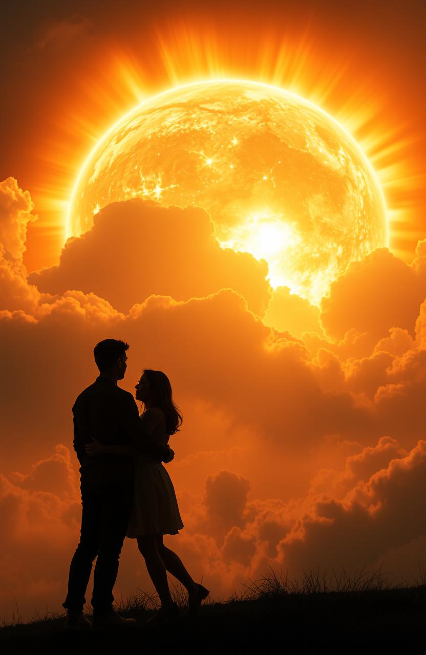 Love Amidst Chaos: Couple Awestruck by Solar Flare