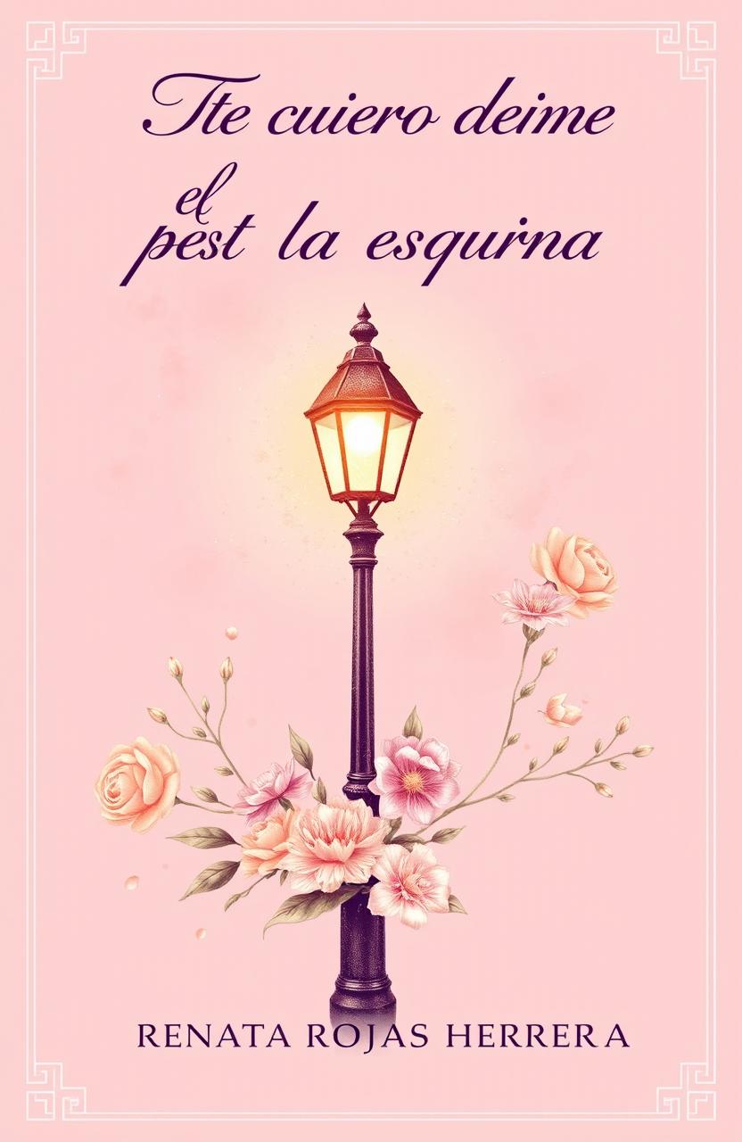 A visually striking cover design for a poetry anthology titled 'Te quiero desde el poste de la esquina' by Renata Rojas Herrera