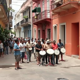 A clean Cuban neighborhood, lively and full of character