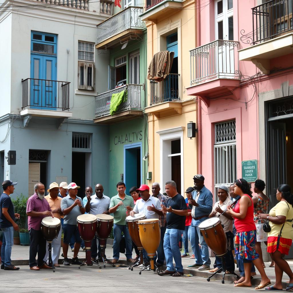 A clean Cuban neighborhood, lively and full of character