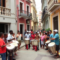 A clean Cuban neighborhood, lively and full of character