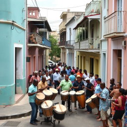 A clean Cuban neighborhood, lively and full of character