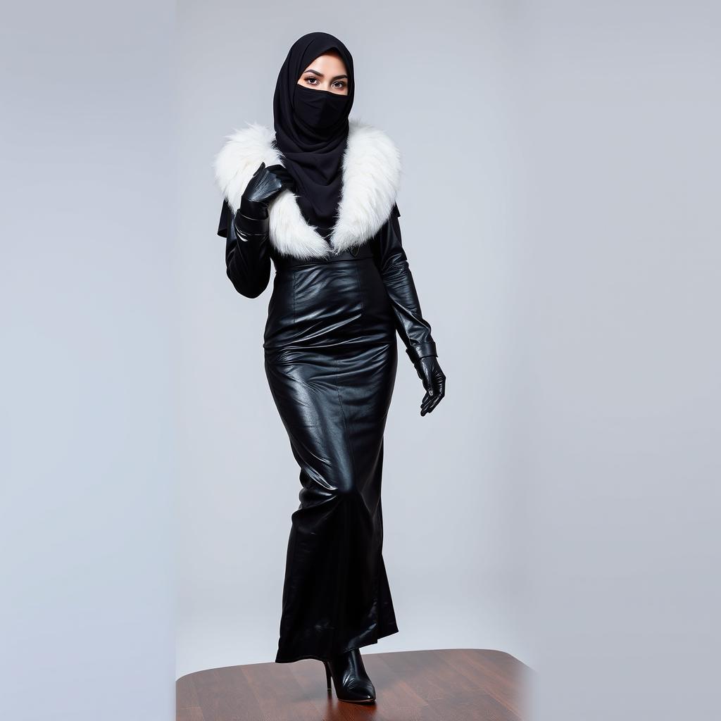 A beautiful woman wearing a hijab and niqab that covers her face except for her eyes