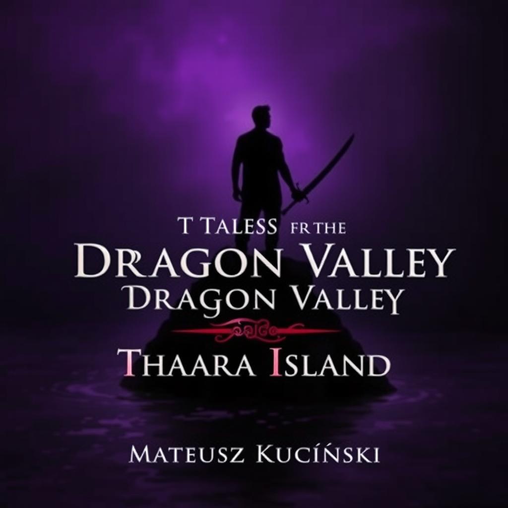 A dark fantasy themed book cover featuring a human figure standing alone on a small rocky island, slightly to the left