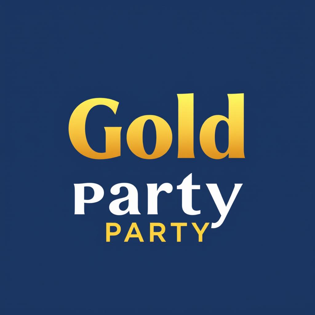A visually appealing and simple political party logo featuring the colors gold and blue