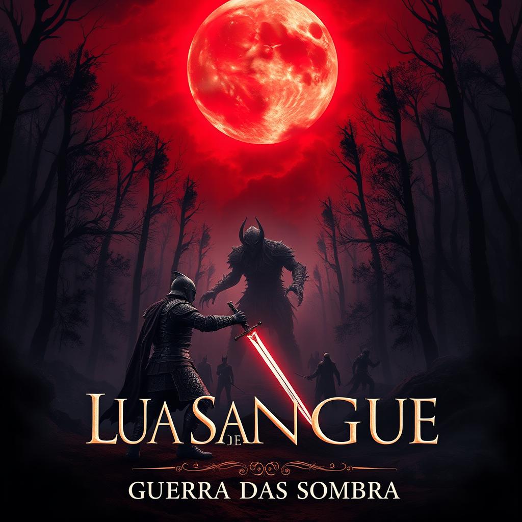 Cover design for the book titled 'LUA DE SANGUE: GUERRA DAS SOMBRAS'