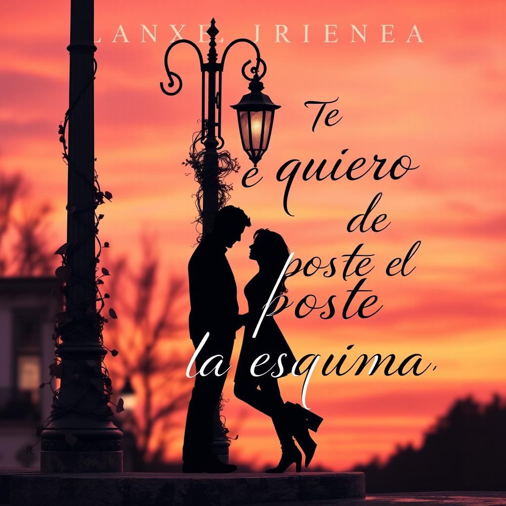 A captivating book cover design for a romance novel titled 'Te quiero desde el poste de la esquina'