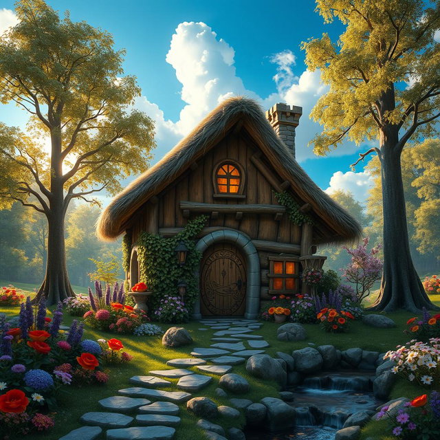 A beautiful fantasy starter house in a magical forest