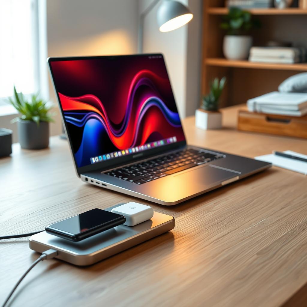 Innovative Laptop Design with Magnetic Charger Holder