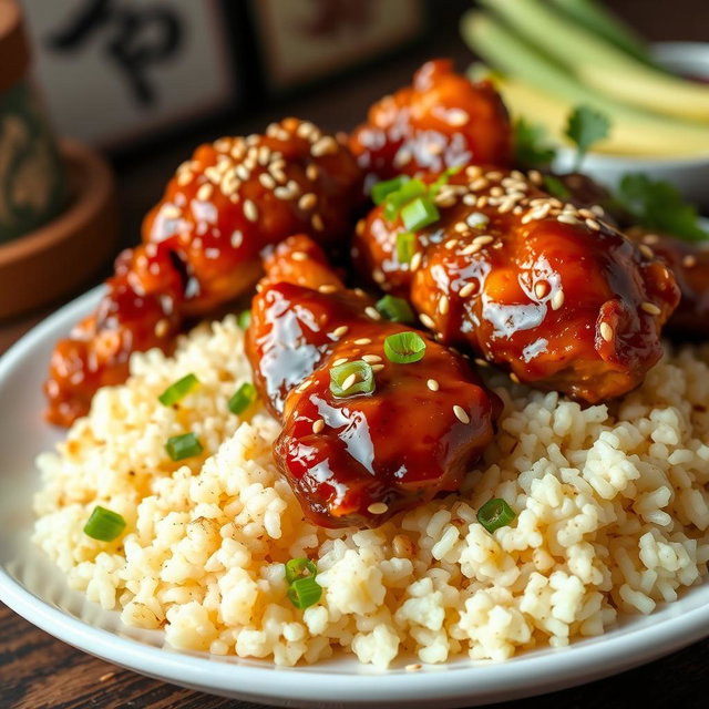 Irresistible Garlic Rice with Honey-Glazed Fried Chicken