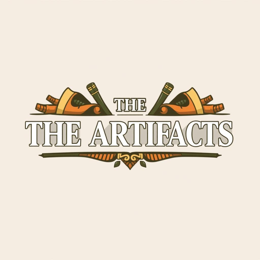 A contemporary newspaper logo design centered around the phrase "THE ARTIFACTS"