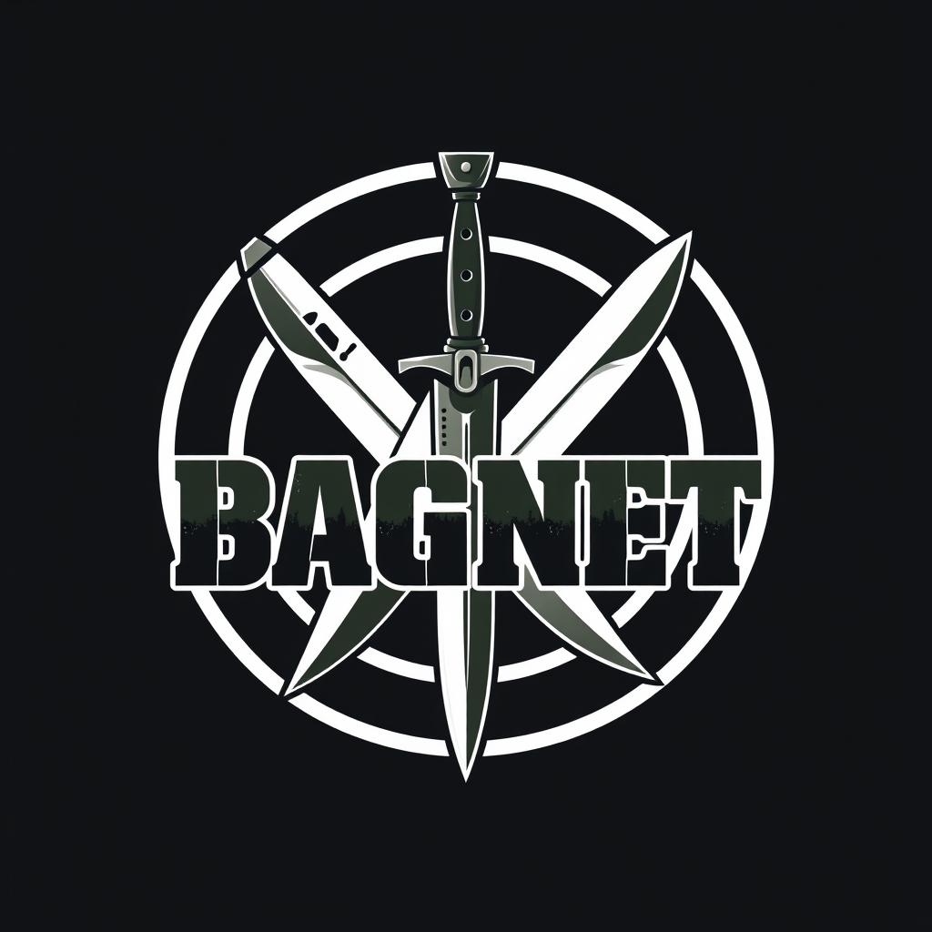 A powerful and eye-catching logo design for a private military company called 'BAGNET'
