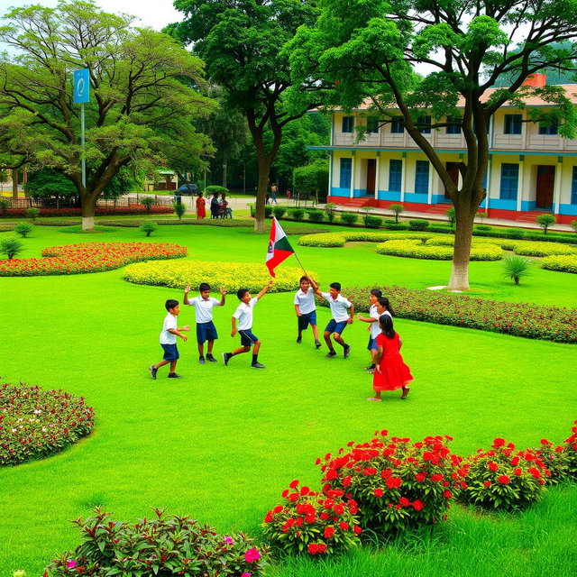 Joyful Energy: Students Playing Flag Game