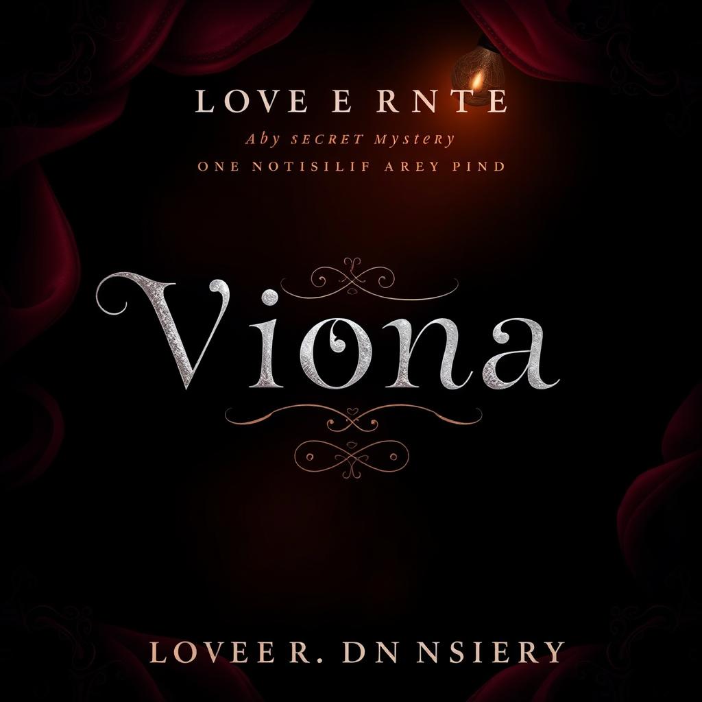 A captivating book cover for a love drama mystery titled 'Viona'