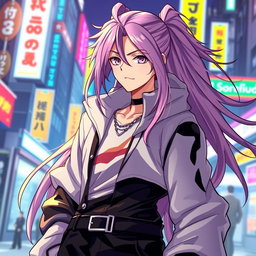 A character inspired by Hajime Kashimo from Jujutsu Kaisen, featuring long, flowing hair styled like Gen Narumi's