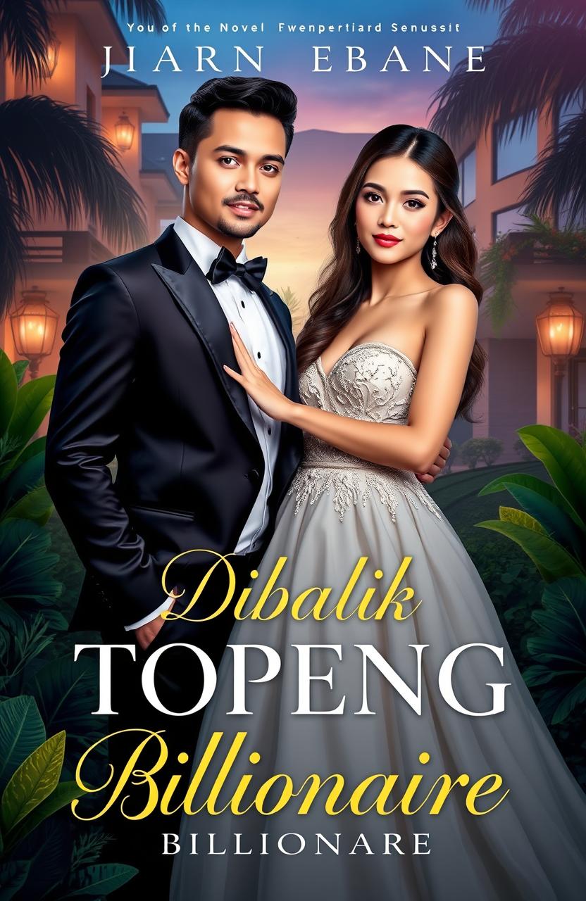 A romantic novel cover for 'Dibalik Topeng Sang Billionaire'
