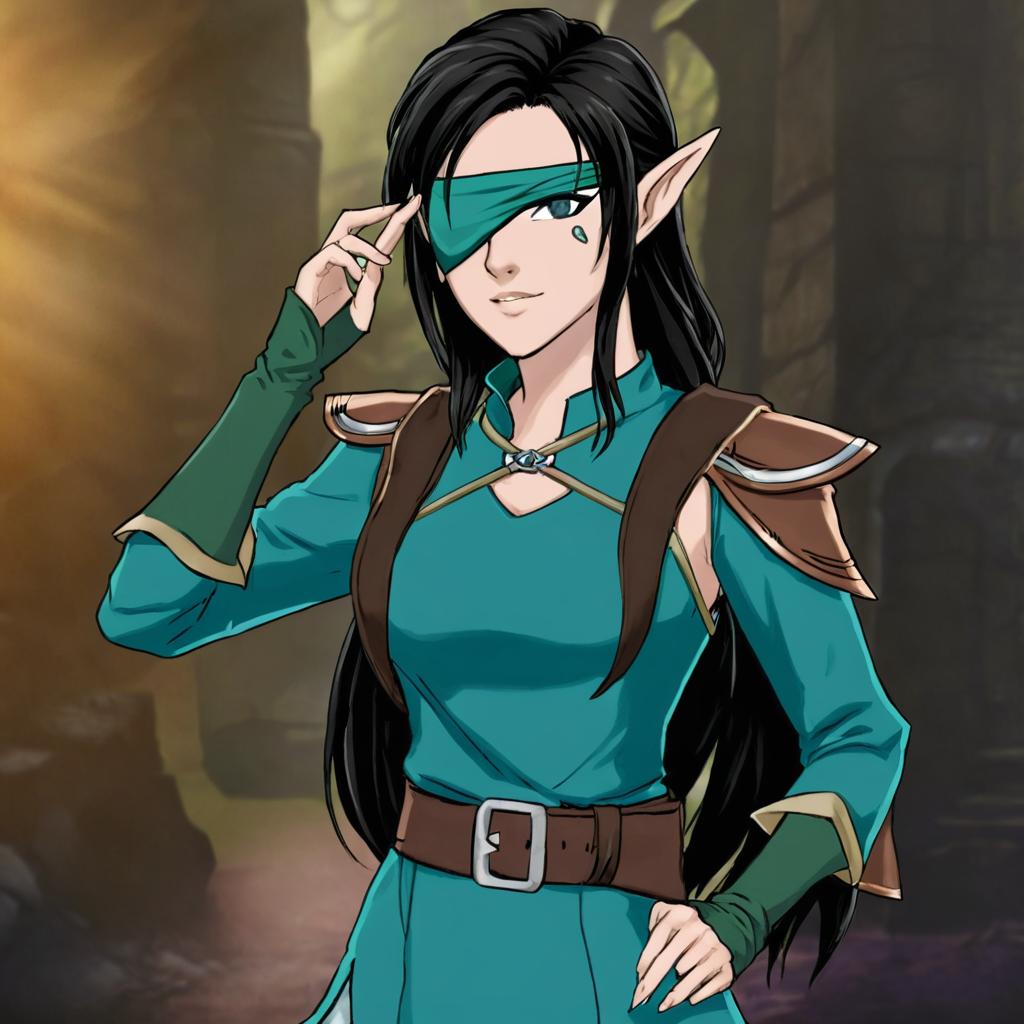 Fearless Adventurer: The Wild Green-Haired Warrior