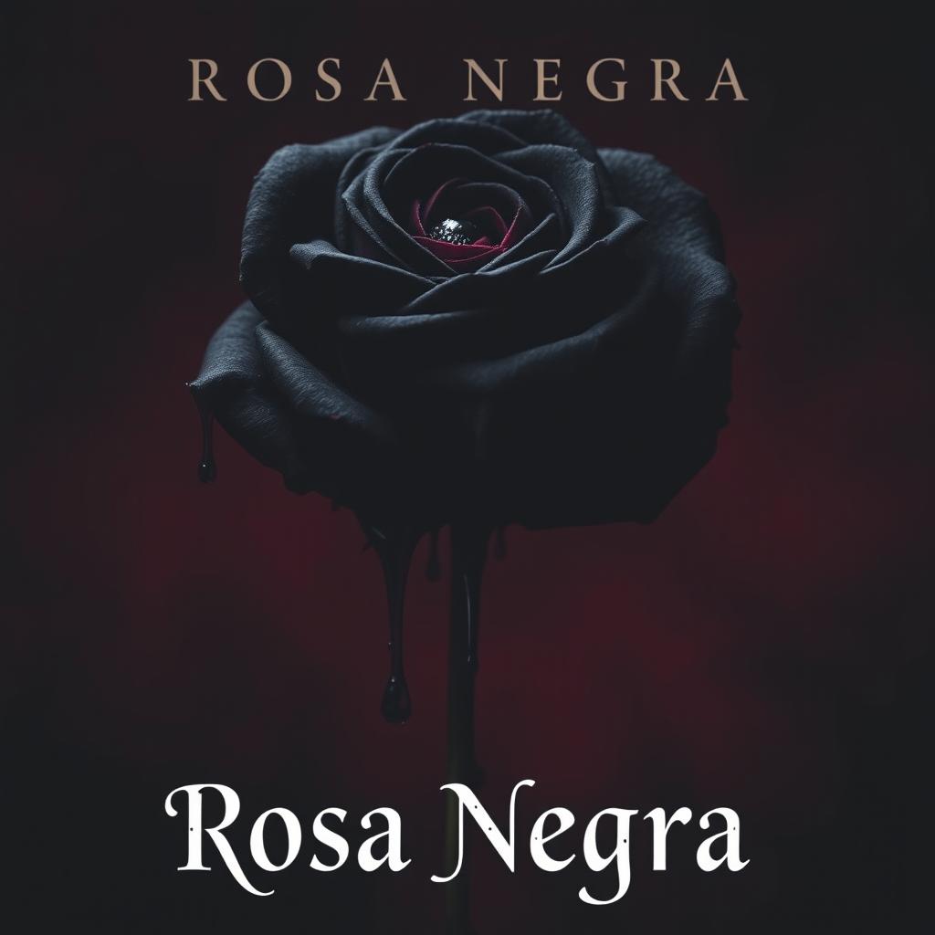 A dark and eerie book cover for a psychological horror novel titled 'Rosa Negra'