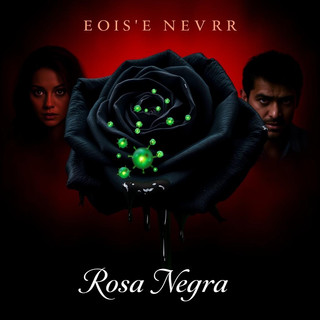 A dark and eerie book cover for a psychological horror novel titled 'Rosa Negra'