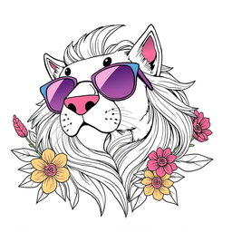 A digitally illustrated image featuring a beautifully revised line art drawing