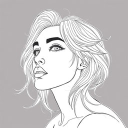 A digitally illustrated image featuring a beautifully revised line art drawing