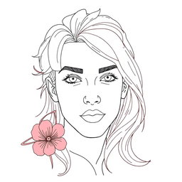 A digitally illustrated image featuring a beautifully revised line art drawing