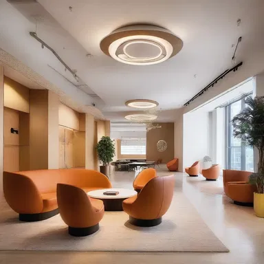 The architect created a unique space that catered to ametropic individuals, with furniture and lighting designed to enhance visual focus.
