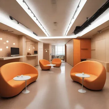 The architect created a unique space that catered to ametropic individuals, with furniture and lighting designed to enhance visual focus.