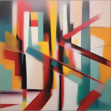 The abstract painting played with perspective and blurred lines, creating an ametropic visual experience for the viewer.