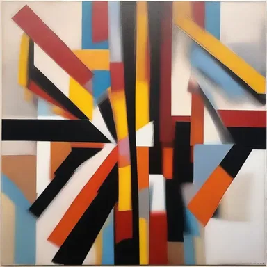 The abstract painting played with perspective and blurred lines, creating an ametropic visual experience for the viewer.