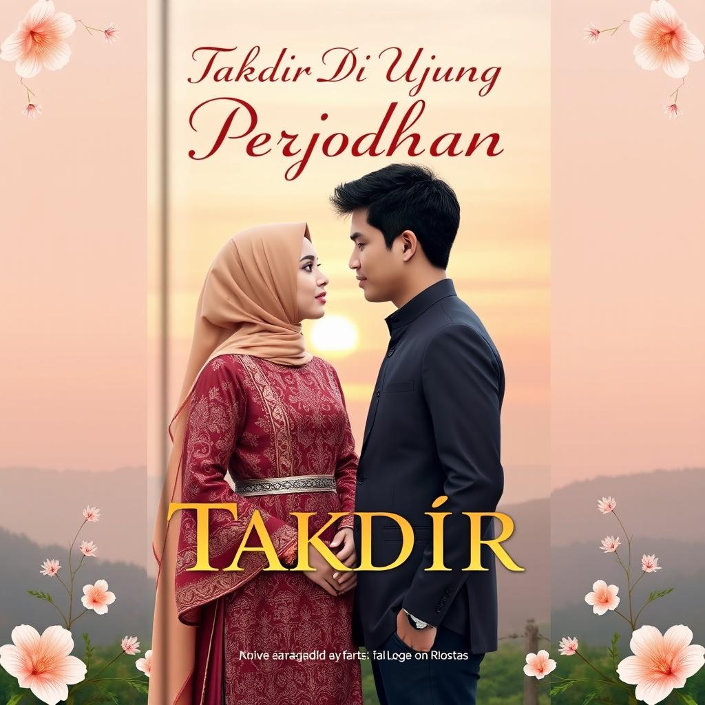 A captivating novel cover for the book titled 'Takdir Di Ujung Perjodohan'