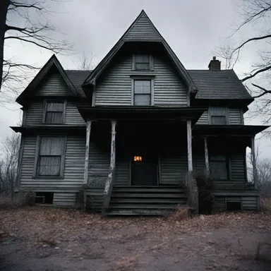 The horror movie featured a haunted house where the spirits tormented ametropic visitors with sinister hallucinations.