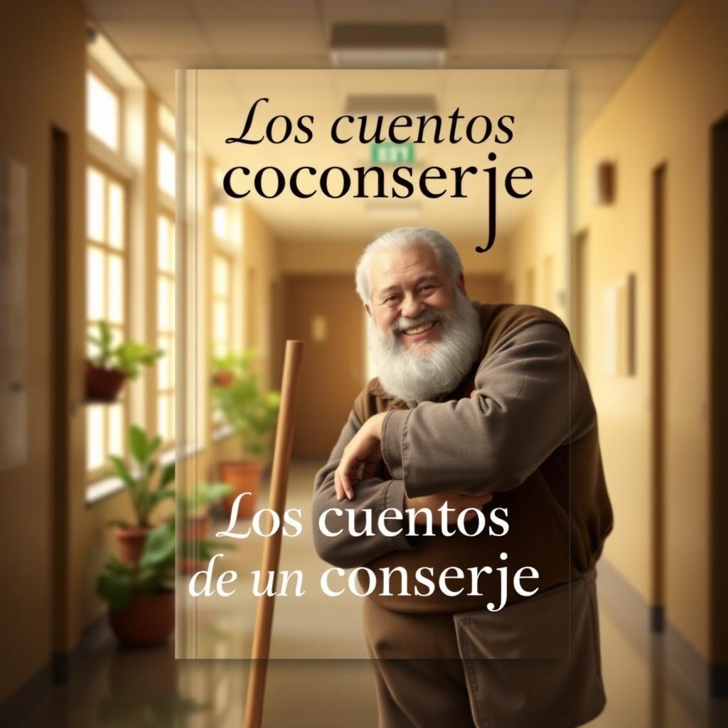 A realistic book cover design titled 'Los cuentos de un conserje'