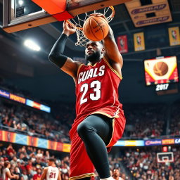 Unstoppable Dunk: LeBron James in Action