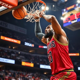 Unstoppable Dunk: LeBron James in Action