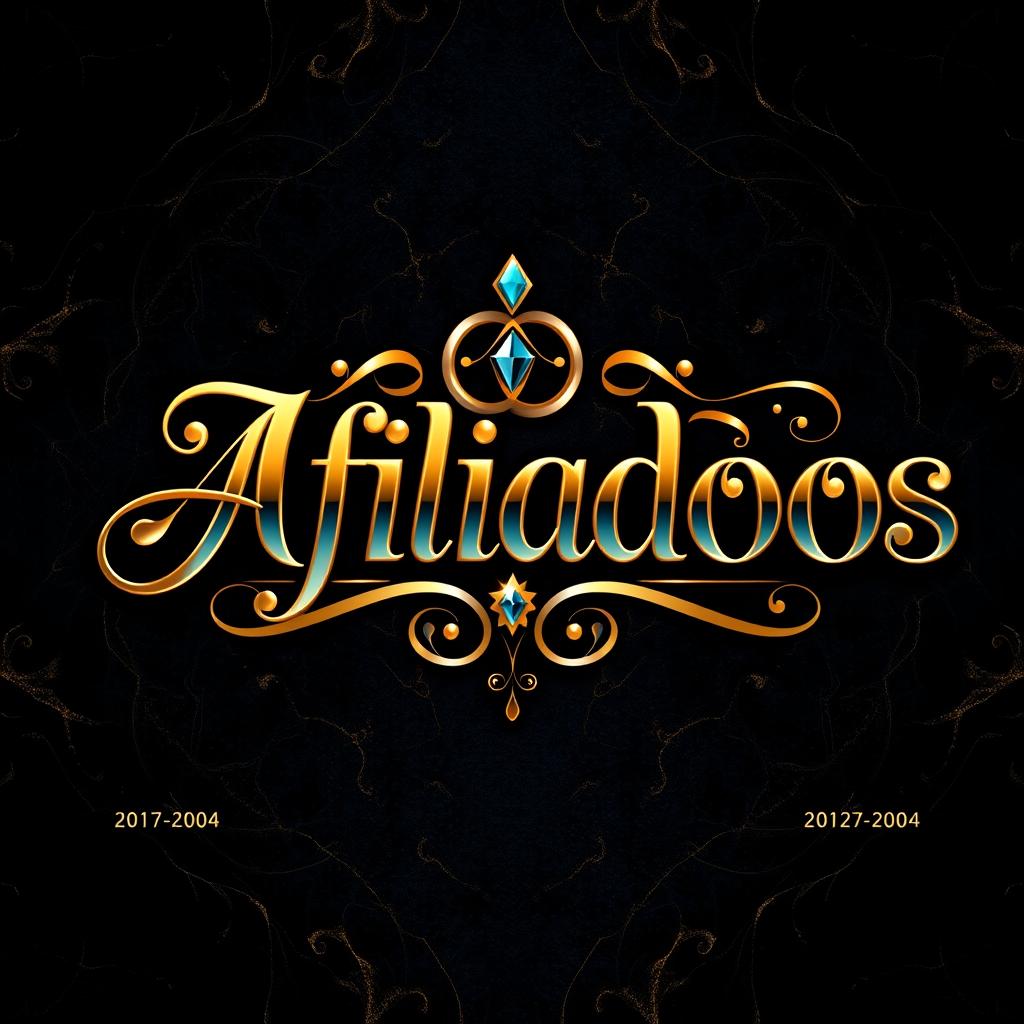 A lavish and opulent logo for the theme 'Afiliados', showcasing the word in a bold, stylized font that exudes sophistication and elegance