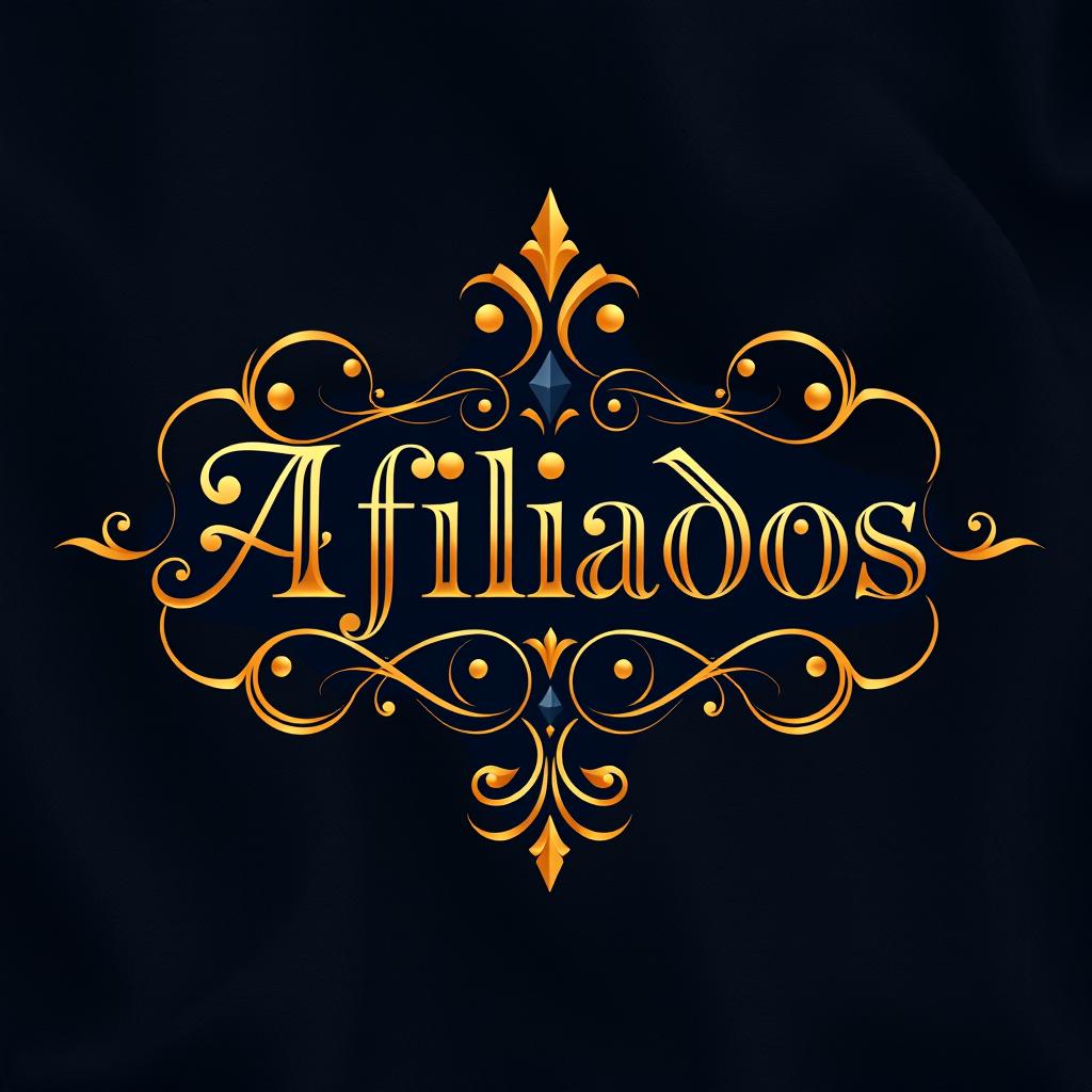 An exquisite logo design for a theme titled 'Afiliados', crafted to convey richness and sophistication