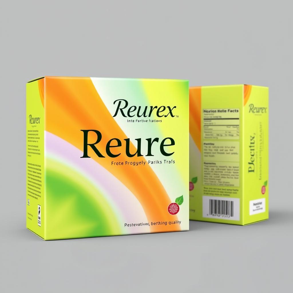 A beautifully designed packaging box for a preservatives brand named 'Reurex'