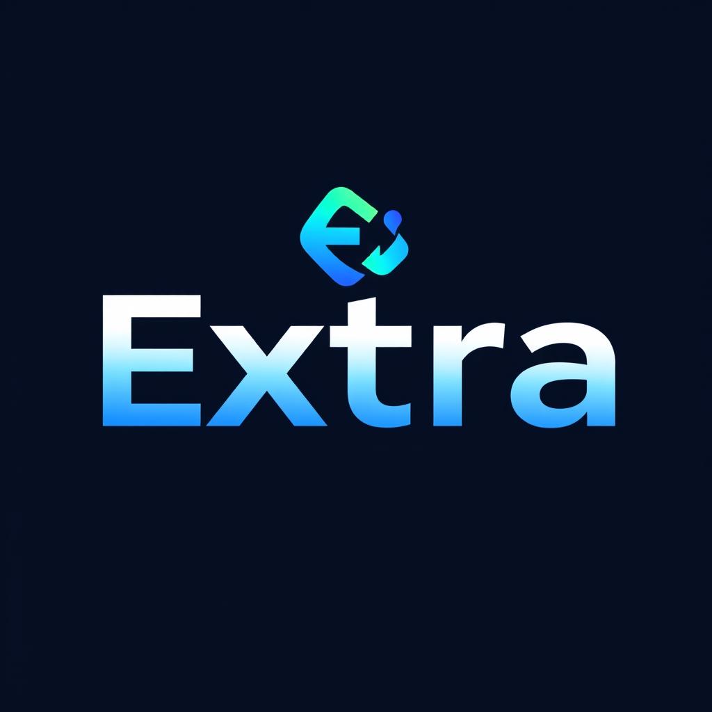A sleek and modern logo design for a brand named 'Extra'