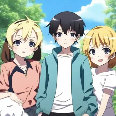 The main character in the anime series always treats everyone amiably, making friends wherever he goes.
