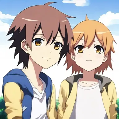 The main character in the anime series always treats everyone amiably, making friends wherever he goes.