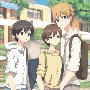 The main character in the anime series always treats everyone amiably, making friends wherever he goes.
