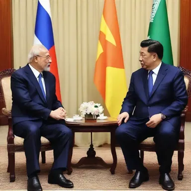 During the peace negotiations, the two leaders discussed terms amiably, resolving the conflict peacefully.