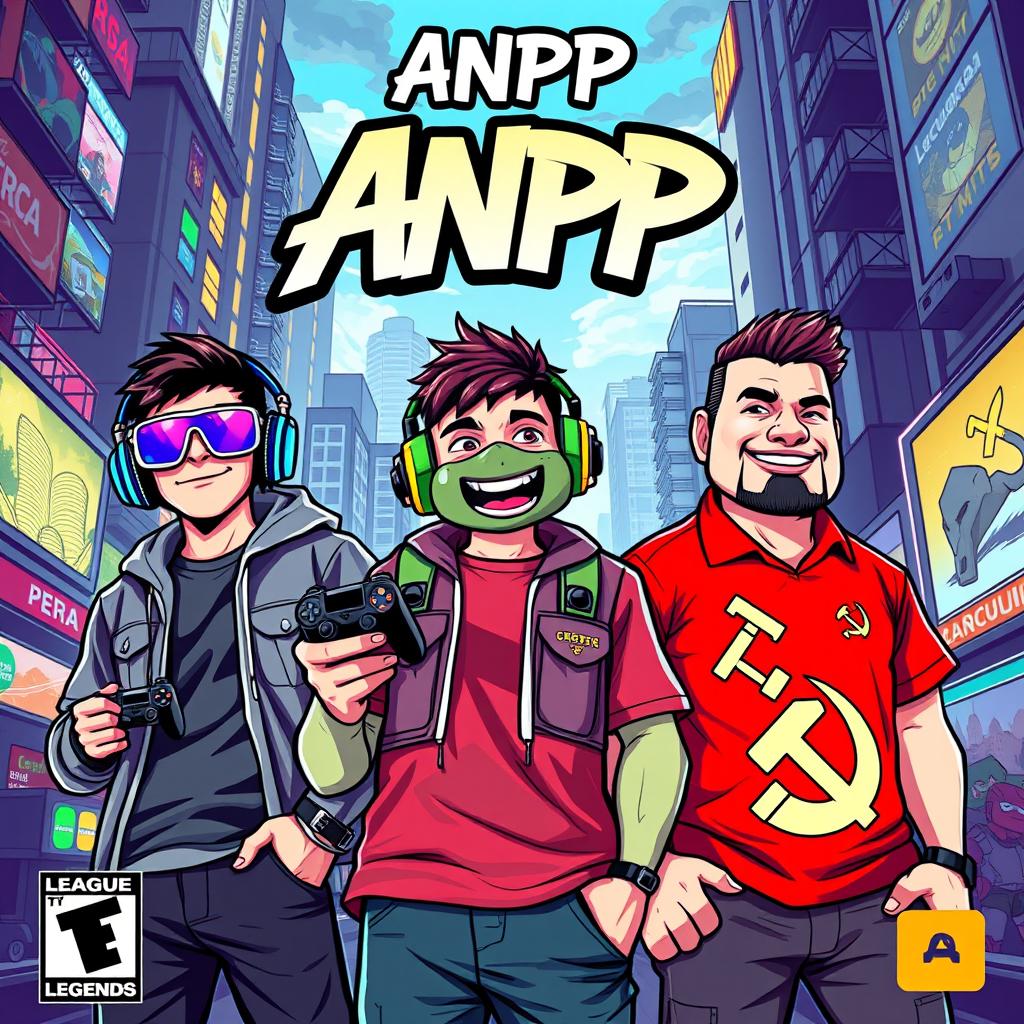 A vibrant and dynamic video game cover art inspired by the style of Grand Theft Auto