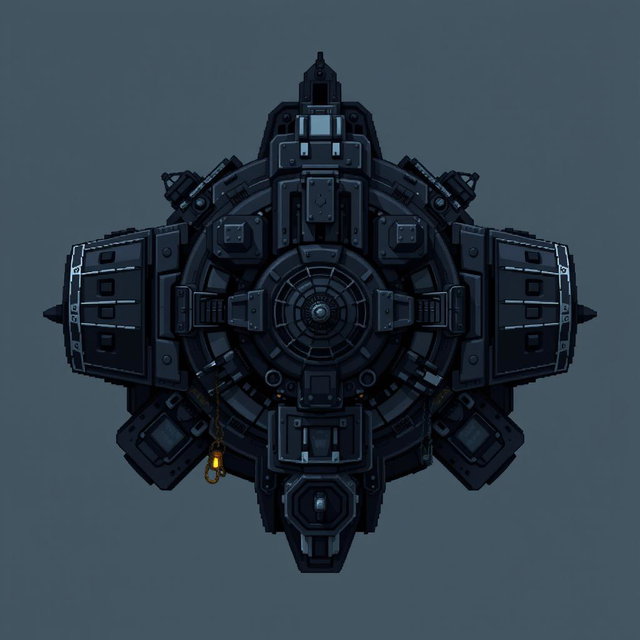 Dark Pixel Art Turret: A Tactical Masterpiece