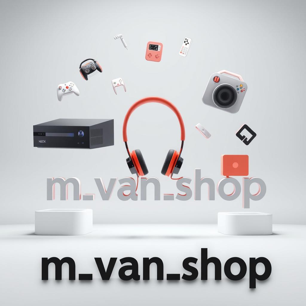 A modern 3D image featuring floating, attractive minimalist icons consisting of an Xbox, headphones, and various gadgets presented in a pop-out style