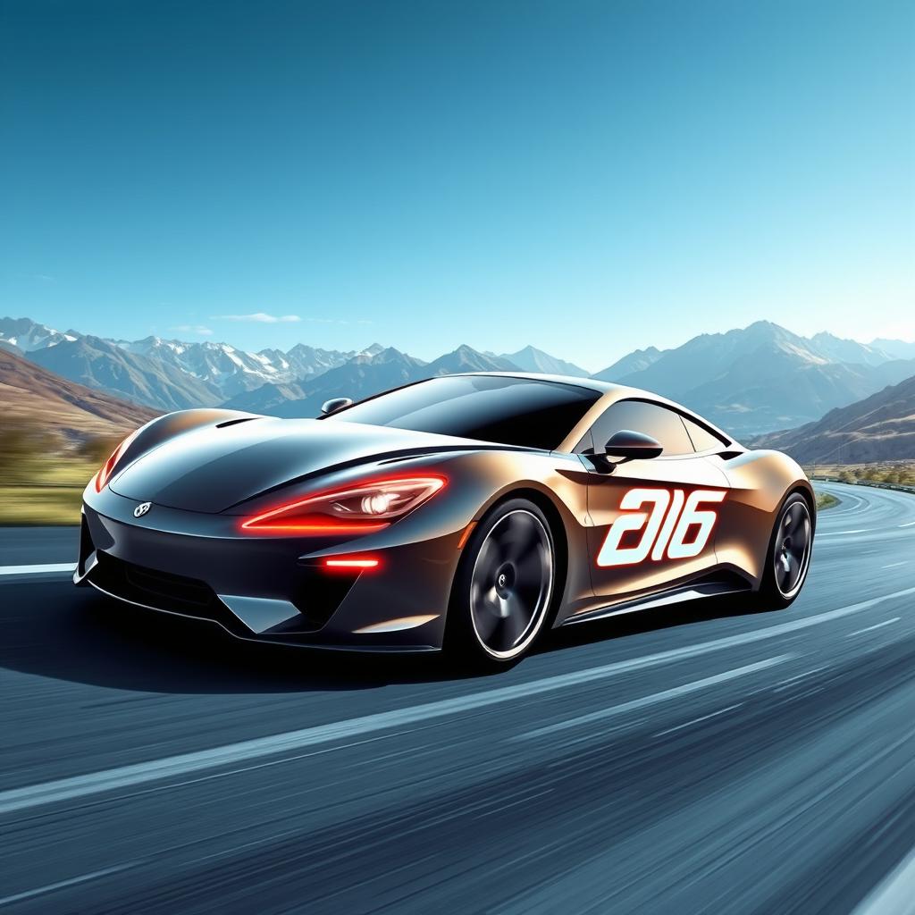 An eye-catching illustration of the number 206 creatively integrated into a sleek and modern car design