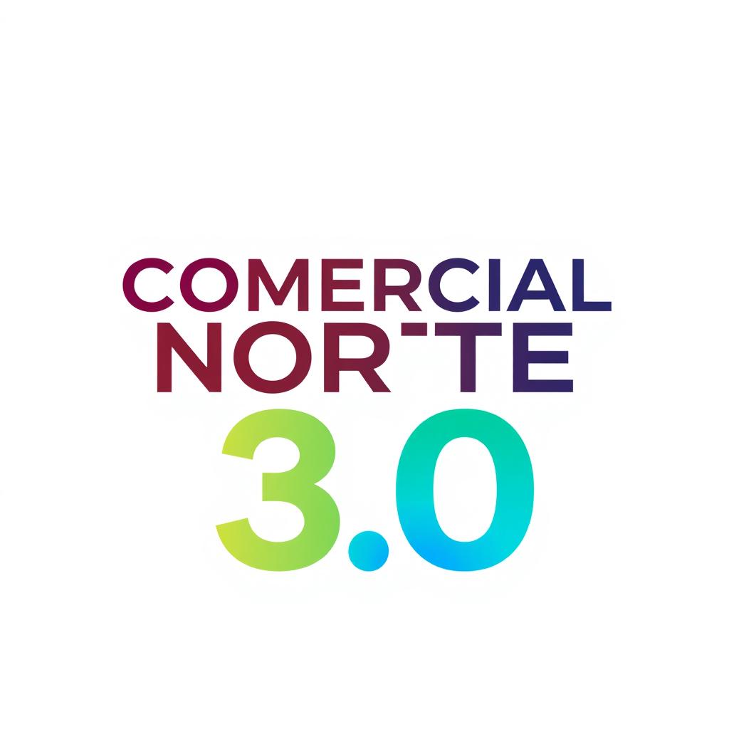 A sleek and modern logo designed for a square area, featuring the text 'COMERCIAL NORTE 3