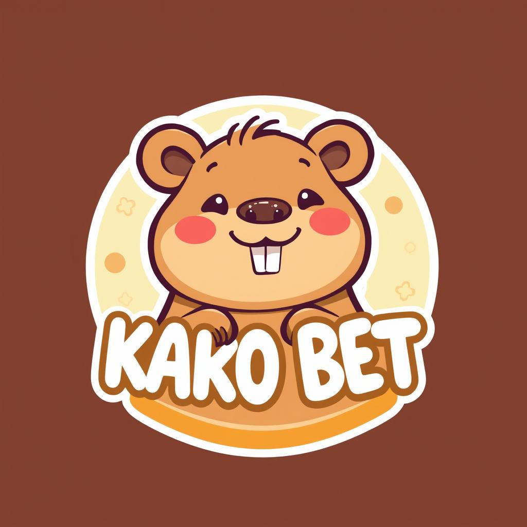 A cute capybara logo designed for "KARO BET", featuring an adorable capybara with a friendly expression, surrounded by playful elements