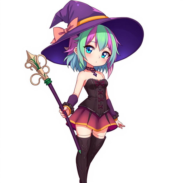 Enchanting Anime Wizard Girl in Final Fantasy Style